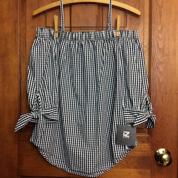 Gingham Blouse 🎀 Off the Shoulder - Picture 5 of 11